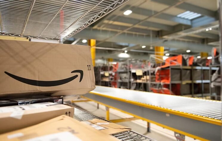 Boxes moving along a fulfillment line